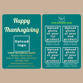 Blauwgroen Groen Zakelijk Merk op Thanksgiving Folie Feestdagenkaart