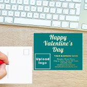 Blauwgroen Groen Zakelijk Merk op Valentijn Folie Feestdagen Briefkaart