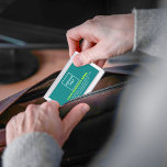 Blauwgroen groen zakelijk merk op visitekaartgeval visitekaarthouder<br><div class="desc">Blauwgroen groen bedrijfsmerk op aanpasbaar visitekaartjes hoesje. Pas het aan door uw zakelijke logo te uploaden en de naam, het adres, het telefoonnummer, e-mail en website of sociale mediapagina van uw bedrijf in te voeren. Pas het aan om uw bedrijf te adverteren of om uw merknaam te promoten bij klanten...</div>