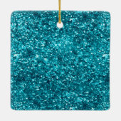 Blauwgroen Groen Zee Schildpad Glitter Keramisch Ornament (Achterkant)