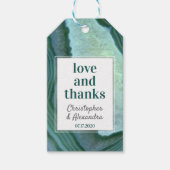 Blauwgroen groen - Zilver Geode Agate Wedding Cadeaulabel (Voorkant)
