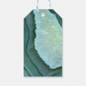 Blauwgroen groen - Zilver Geode Agate Wedding Cadeaulabel (Achterkant)