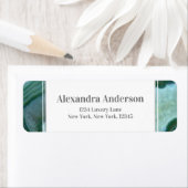 Blauwgroen groen - Zilver Geode Agate Wedding Etiket (Insitu)