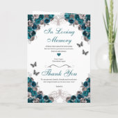 Blauwgroen groen zilver vlinder Quinceanera-progra (Achterkant)