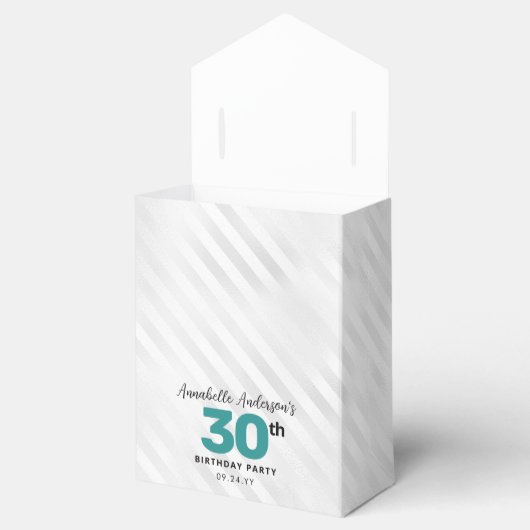 Blauwgroen Groen Zilveren Ballon Glitter Favor Ver Bedankdoosjes (Geopend)