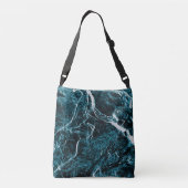 Blauwgroen groen zwart Abstract patroon Crossbody Tas (Achterkant)