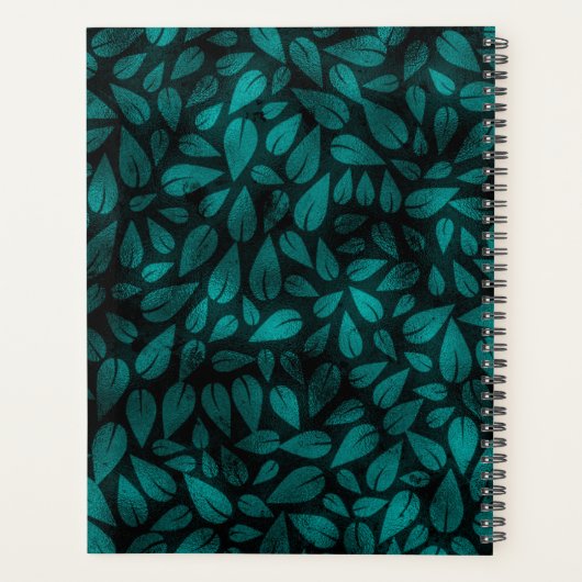 Blauwgroen groen zwart gebladerte blad planner (Achterkant)