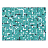 Blauwgroen groen zwart wit modern patroon tafelkleed (Voorkant (Horizontaal))