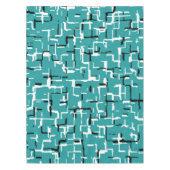 Blauwgroen groen zwart wit modern patroon tafelkleed (Voorkant)