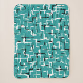 Blauwgroen groen zwart wit sherpa deken (Voorkant)
