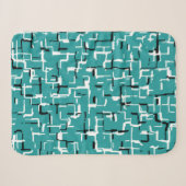Blauwgroen groen zwart wit sherpa deken (Voorkant (horizontaal))