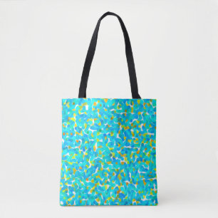 Blauwgroen - groen - zwart - zwart - patroon tote bag