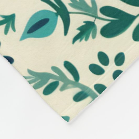 Blauwgroen Groen Zweeds Folk Art Pattern Fleece Deken (Hoek)