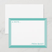 Blauwgroen Groene 2-Tone Stationery Kinder Notitiekaartje (Voorkant / Achterkant)