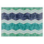 Blauwgroen groene, aqua en blauwe tropische Chevro Snijplank (Voorkant)