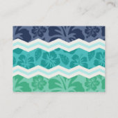 Blauwgroen groene, aqua en blauwe tropische Chevro Visitekaartje (Achterkant)