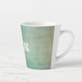 Blauwgroen groene Aqua textuur Latte Mok (Rechts)
