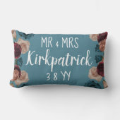 Blauwgroen Groene, Beige, Bourgondische Bruiloft R Kussen (Voorkant)