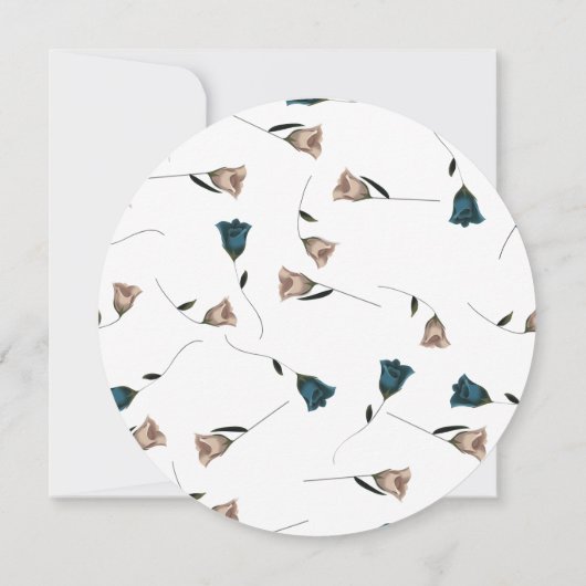 Blauwgroen Groene, Beige Tuin Rozen Boho Bruiloft Kaart (Achterkant)