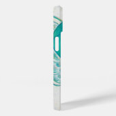 Blauwgroen Groene Bewustmaking Ribbon Angel iPhone Case-Mate iPhone Case (Achterkant / Rechts)