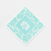 Blauwgroen groene, blauwe demasdruk servet (Hoek)