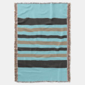 Blauwgroen groene blauwe gele strepen deken (Voorkant Verticaal)