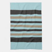 Blauwgroen groene blauwe gele strepen theedoek (Verticaal)