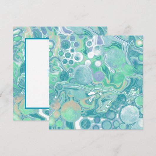 Blauwgroen groene blauwe marmer met vloeibare kuns (Voorkant / Achterkant)