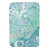 Blauwgroen groene blauwe marmervochtige kunst badmat (Voorkant Verticaal)