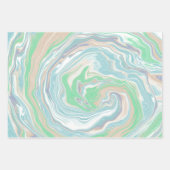 Blauwgroen groene blauwe marmervochtige kunst inpakpapier vel (Voorkant 2)