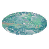 Blauwgroen groene blauwe marmervochtige kunst snijplank (Hoek)