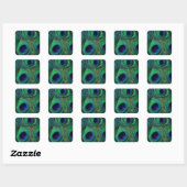 Blauwgroen Groene Blauwe Peacock Veer Stickers / A (Vel)