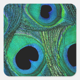 Blauwgroen Groene Blauwe Peacock Veer Stickers / A