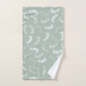 Blauwgroen groene botanische bladeren bad handdoek (Handdoek)