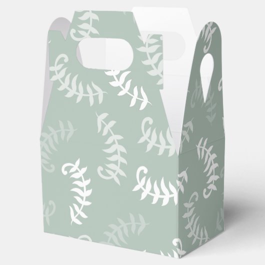 Blauwgroen groene botanische bladeren bedankdoosjes (Geopend)