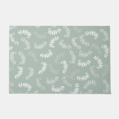 Blauwgroen groene botanische bladeren deurmat (Voorkant)