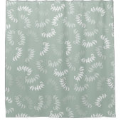 Blauwgroen groene botanische bladeren douchegordijn (Voorkant)