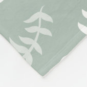 Blauwgroen groene botanische bladeren fleece deken (Hoek)