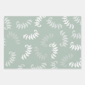 Blauwgroen groene botanische bladeren inpakpapier vel (Voorkant 2)