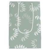 Blauwgroen groene botanische bladeren medium cadeauzakje (Achterkant)