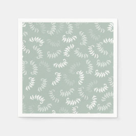 Blauwgroen groene botanische bladeren servet