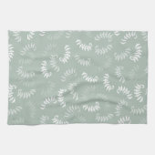 Blauwgroen groene botanische bladeren theedoek (Horizontaal)