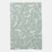 Blauwgroen groene botanische bladeren theedoek (Verticaal)