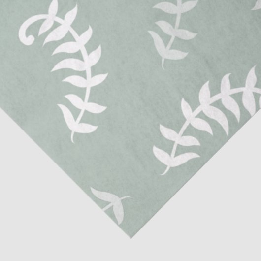 Blauwgroen groene botanische bladeren tissuepapier (Detail)