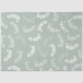 Blauwgroen groene botanische bladeren tissuepapier