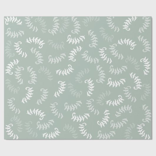 Blauwgroen groene botanische bladeren Vervulling Cadeaupapier (Vlak)