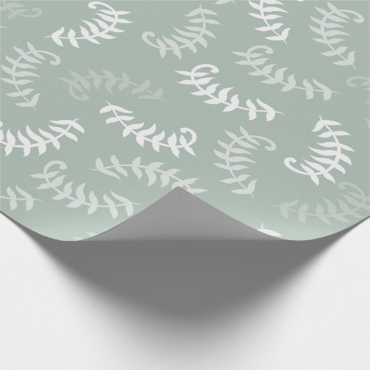 Blauwgroen groene botanische bladeren Vervulling Cadeaupapier (Hoek)