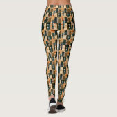 Blauwgroen groene bruine strepen leggings (Achterkant)