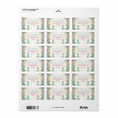 Blauwgroen groene cerise floral peace gepersonalis etiket (Full Sheet)