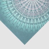 Blauwgroen Groene Chevron Mandala Tissuepapier (Detail)